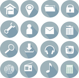 round shape web button and icon with shadow vector image