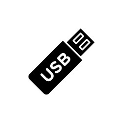 usb pendrive icon set data transfer computer vector image