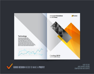 abstract double-page brochure design rectangular vector image
