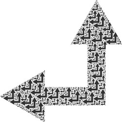 bifurcation arrow left up recursive mosaic vector image
