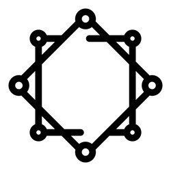 blockchain network connecting dots forming hexagon vector image