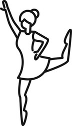 Elegant Ballerina Outline Vector Image