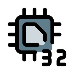 processing unit with a 32-bit data capacity vector image