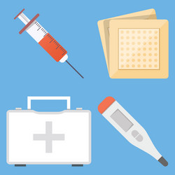 set of medical flat design icons vector