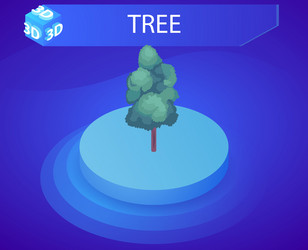 tree isometric design icon web 3d colorful vector image
