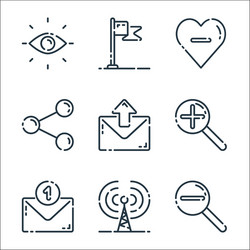 user interface line icons linear set quality vector image
