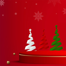 abstract background with red color geometric 3d vector image