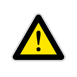 attention bright yellow warning sign on white vector