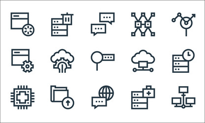 big data line icons linear set quality vector image