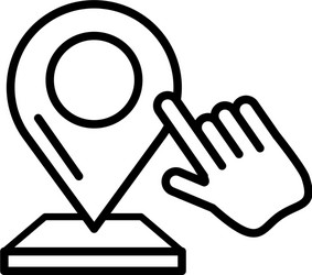 hand with pin pointer location vector image