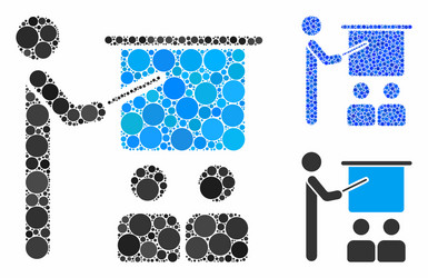 lecture mosaic icon circles vector image