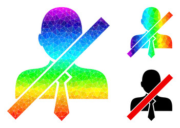 polygonal wrong clerk icon with spectrum vector image