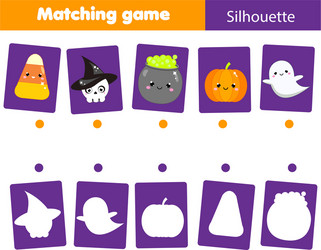 shadow matching game match objects vector image