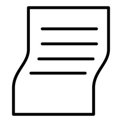 document file paper icon in thin line style vector image
