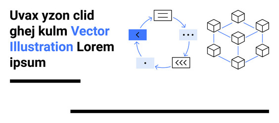 workflow automation and blockchain concept vector image