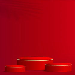 abstract background with red color geometric 3d vector image