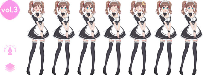 anime manga girl costume maid cafe Vector Image