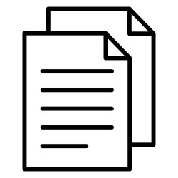 document file paper icon in thin line style vector image