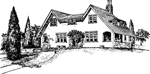 double gables glazed vintage engraving vector