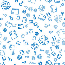 set line mail box delete envelope and document vector image