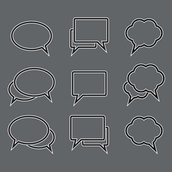 Set of speech bubble linear icons vector