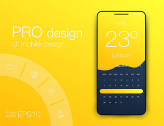 weather forecast app ux ui design stock vector image