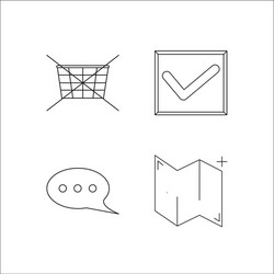 web simple linear icon setsimple outline icons vector image