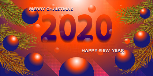 2020 happy new year abstract color gradient vector image