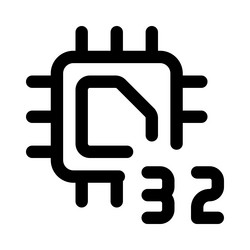 Processing unit with a 32-bit data capacity vector