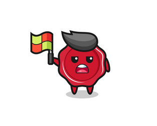 sealing wax character as line judge putting vector image