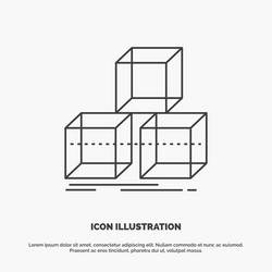 arrange design stack 3d box icon line gray symbol vector image