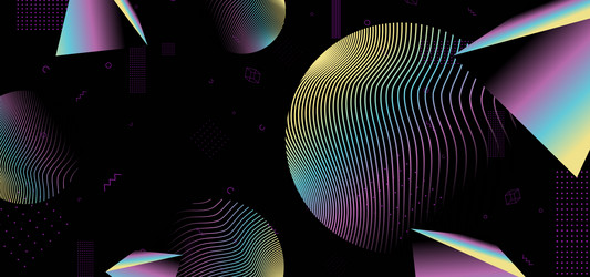 Circle gradient background with abstract lines vector