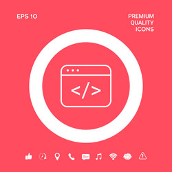 code editor icon graphic elements for your design vector image