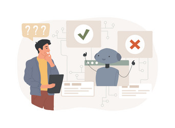 data-driven decision support by ai abstract vector image