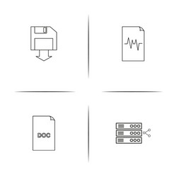 files and folders sign simple linear icons set vector image