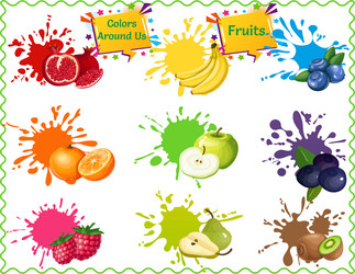 kids fruits poster vector image