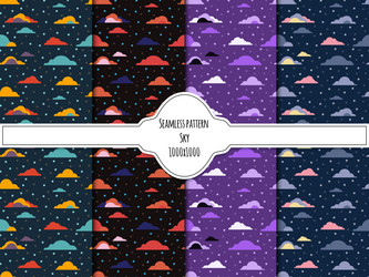 a set of seamless pattern sky with clouds vector image