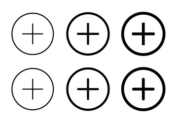add button icon in line style plus sign vector image