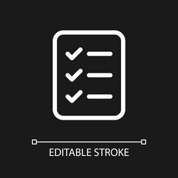 checklist of tasks pixel perfect white linear ui vector image