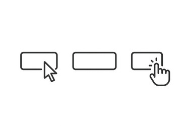 user interaction steps for digital button clicking vector image