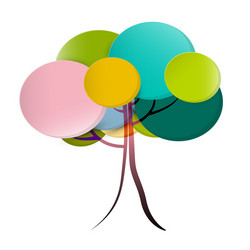 Abstract colorful autumn or spring tree symbol vector