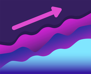 abstract graph color line moving up and arrows vector image