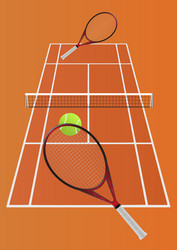 tennis game - imaginary between two players vector