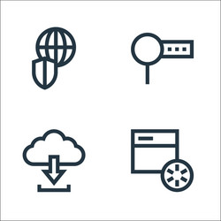 big data line icons linear set quality vector image