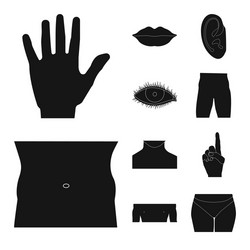 isolated object of human and part icon collection vector image
