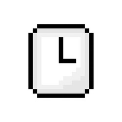 pixel 8 bit time clock icon isolated object vector image