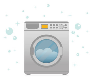 washing machine in flat style modern vector image