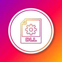 Color dll file document icon download button vector