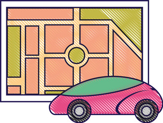 map navigation car autonomous web application vector image