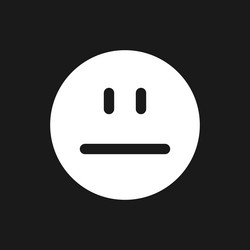 Neutral emoji dark mode glyph ui icon vector